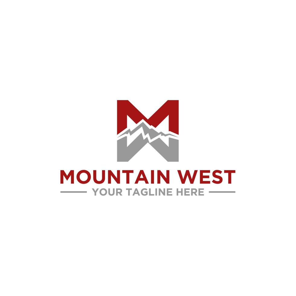 mm of mw berg logo teken ontwerp vector