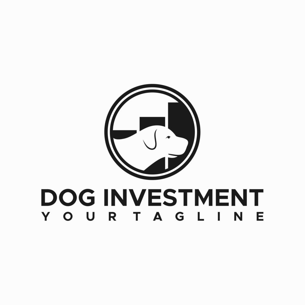 hond en investering logo teken ontwerp vector