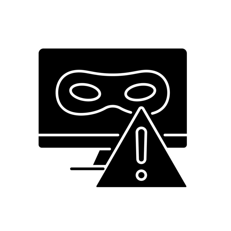 rootkit zwart glyph-pictogram. clandestiene kwaadaardige software. toegang op afstand tot de computer. moeilijk te detecteren. verborgen malware en virussen. silhouet symbool op witte ruimte. vector geïsoleerde illustratie