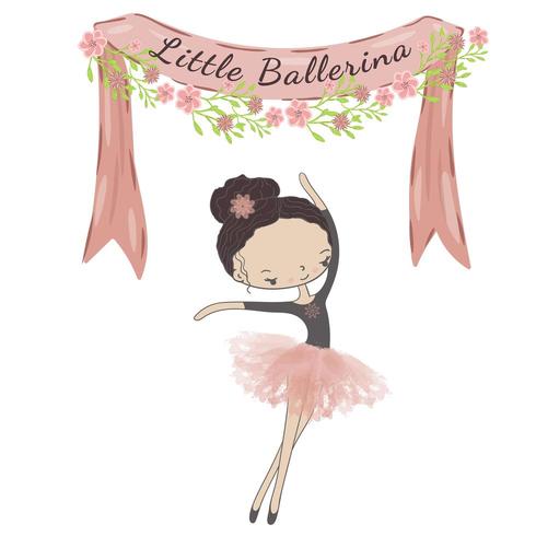 Kleine schattige ballerina prinses van het ballet. vector