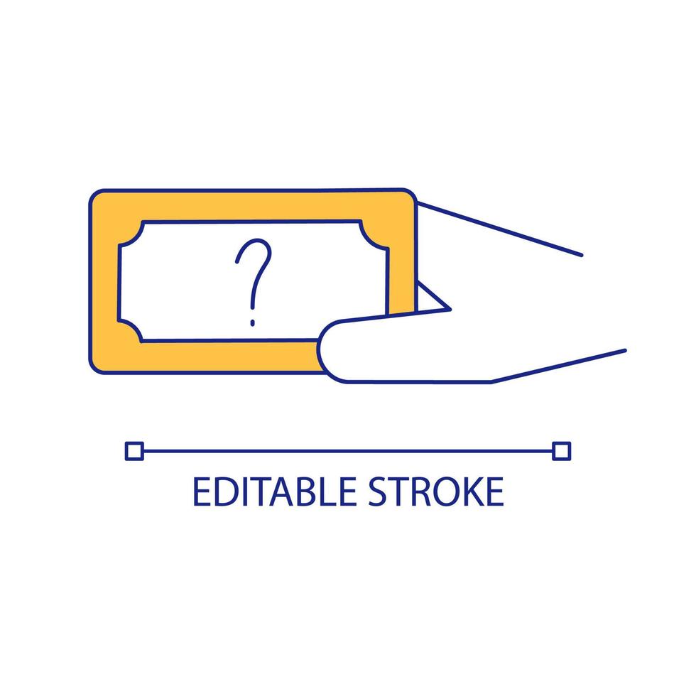 geld probleem rgb kleur pictogram. onzekere financiële situatie. commerciële vraag. handelsdienst. geïsoleerde vectorillustratie. eenvoudige gevulde lijntekening. bewerkbare streek. arial lettertype gebruikt vector