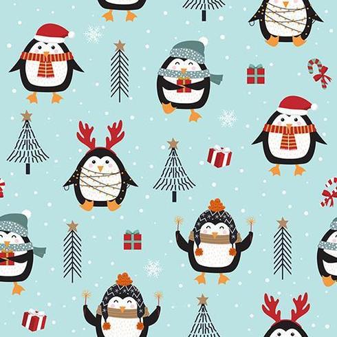 Kerstmis naadloos patroon met pinguïn vector