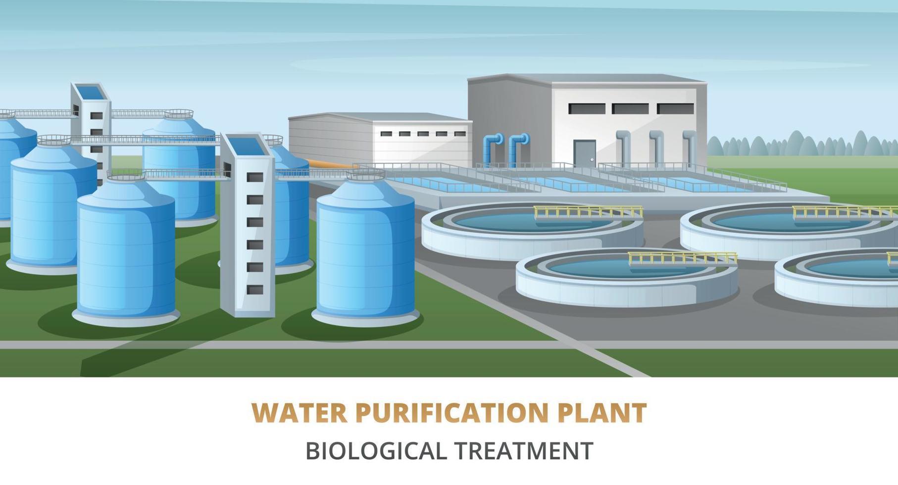 illustratie waterzuiveringsinstallatie vector