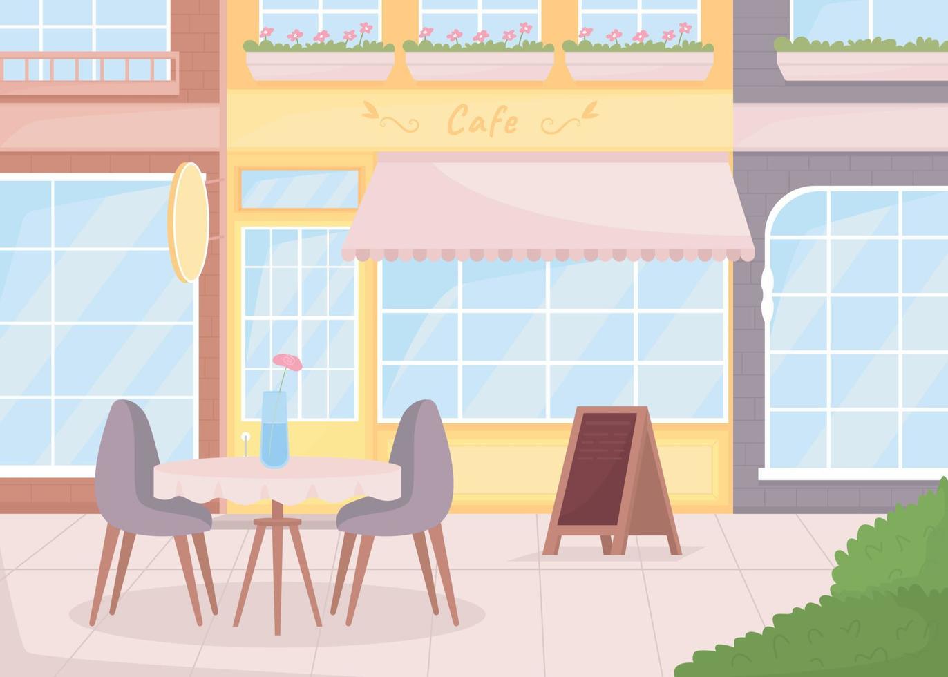 gezellige sfeer van straat café egale kleur vectorillustratie vector