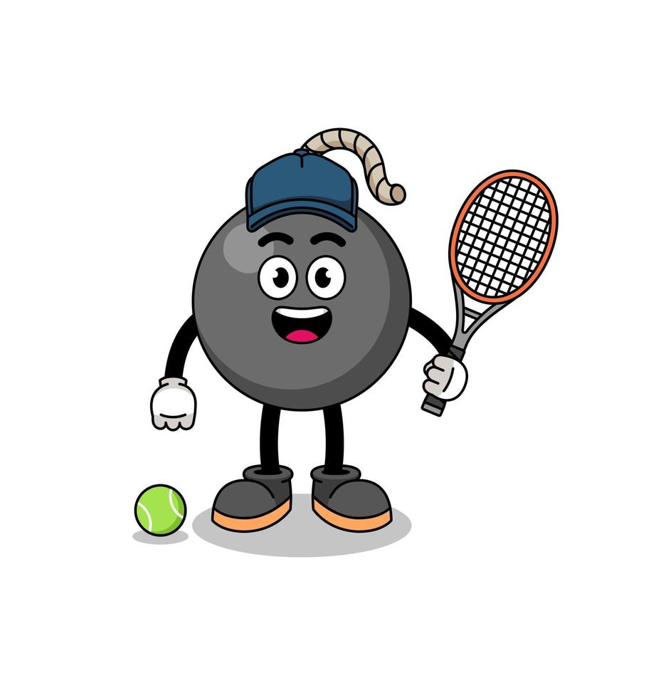 bomillustratie als tennisser vector