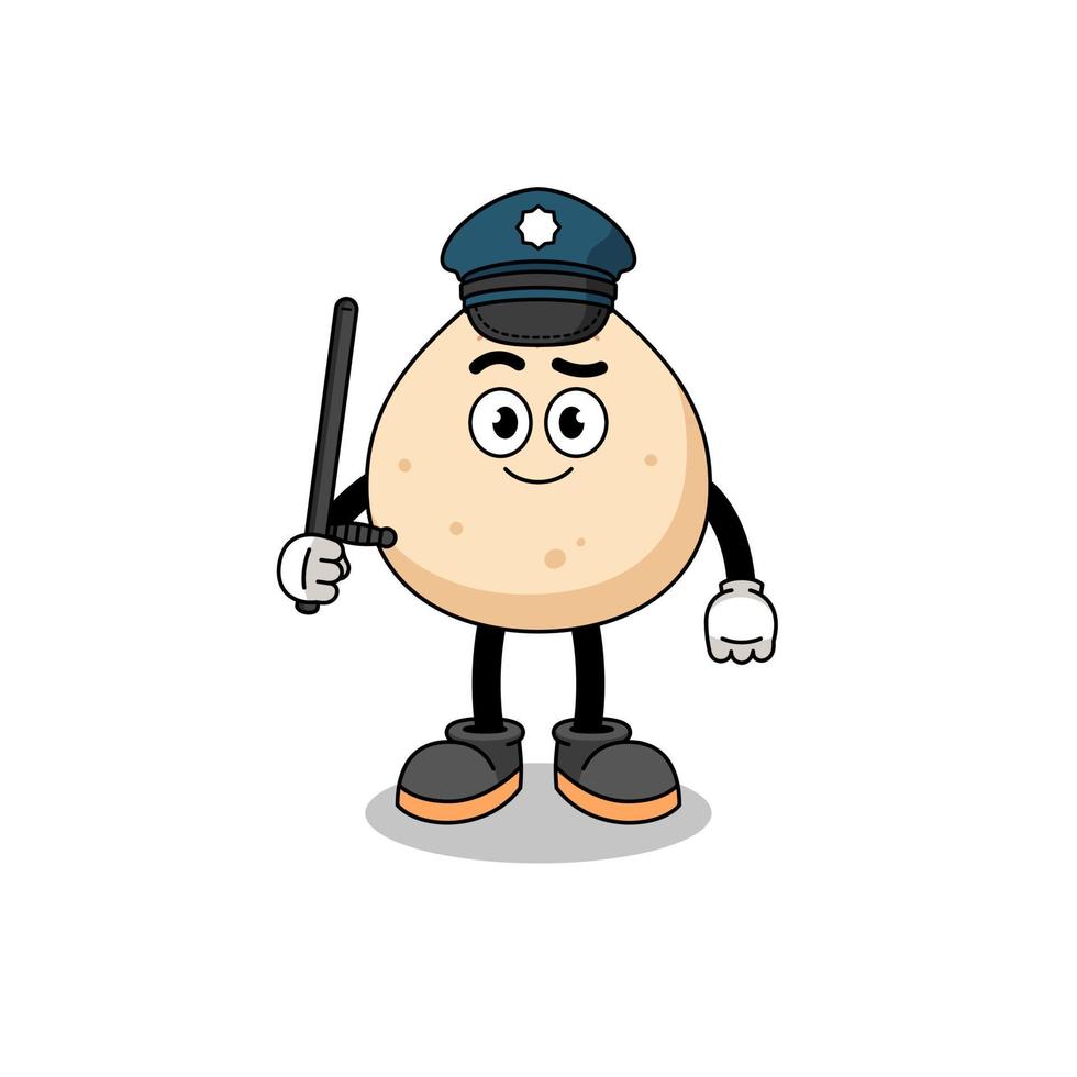 cartoon illustratie van de politie van het vleesbroodje vector