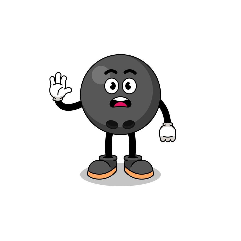 bowlingbal cartoon afbeelding doen stop hand vector