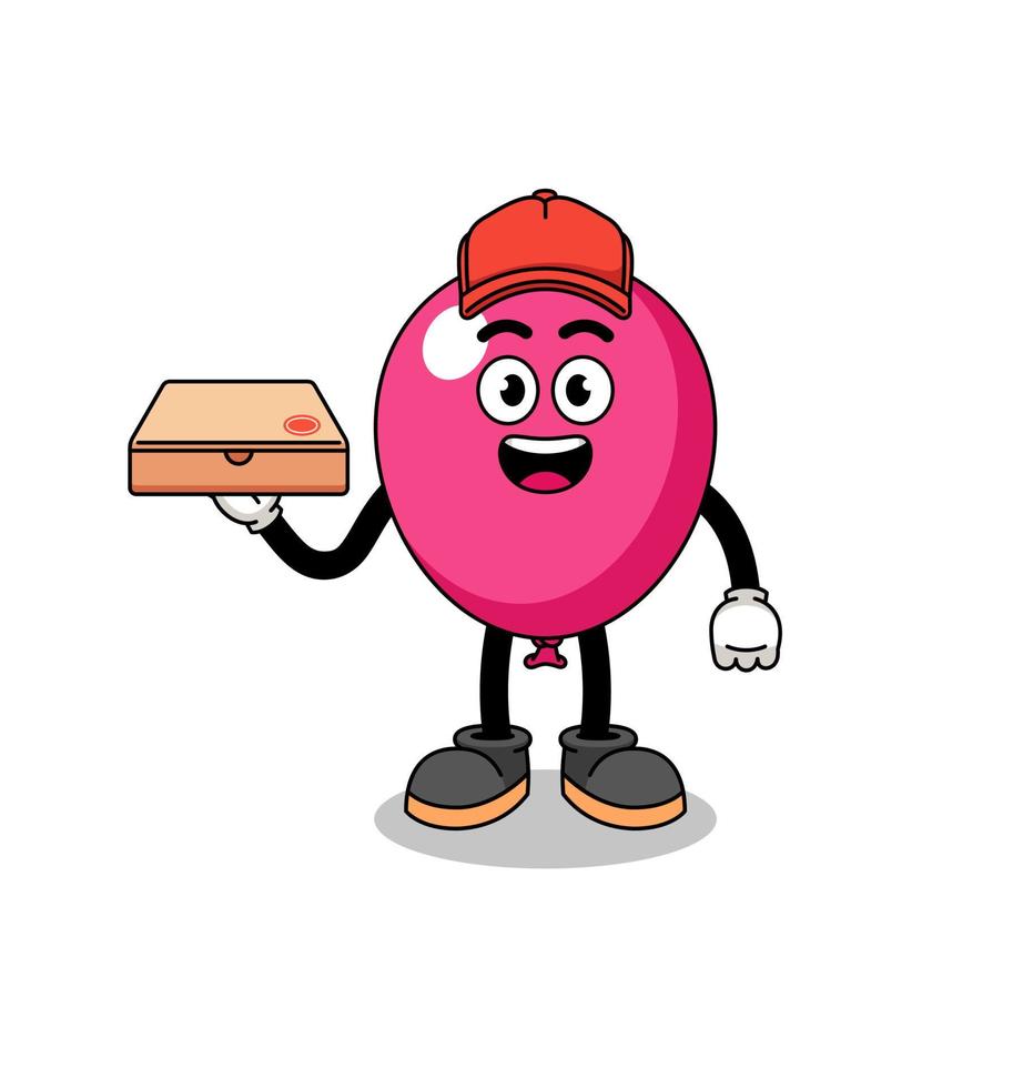 ballonillustratie als pizzabezorger vector