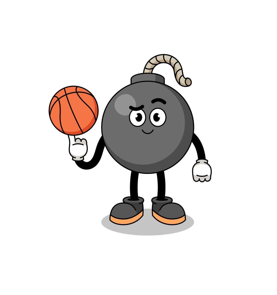 bomillustratie als basketbalspeler vector