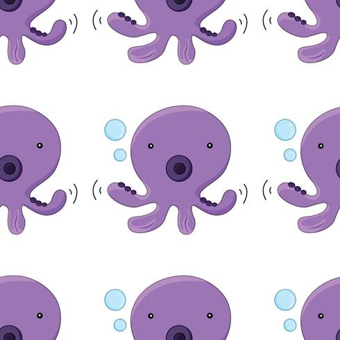 Naadloze patroon tegel cartoon met octopus vector