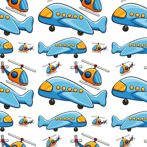 Het naadloze beeldverhaal van de patroontegel met stuk speelgoed vliegtuig vector
