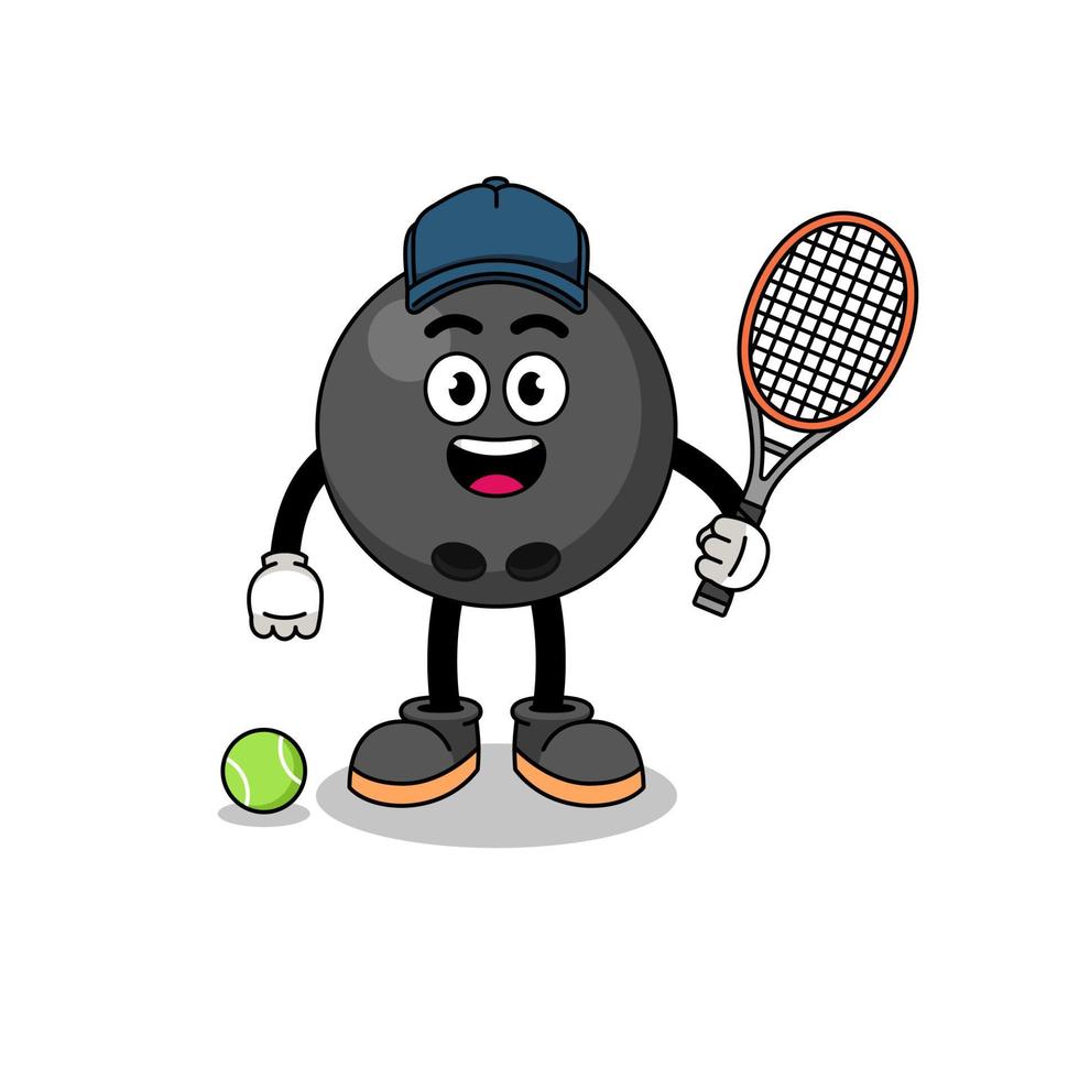 bowlingbalillustratie als tennisser vector