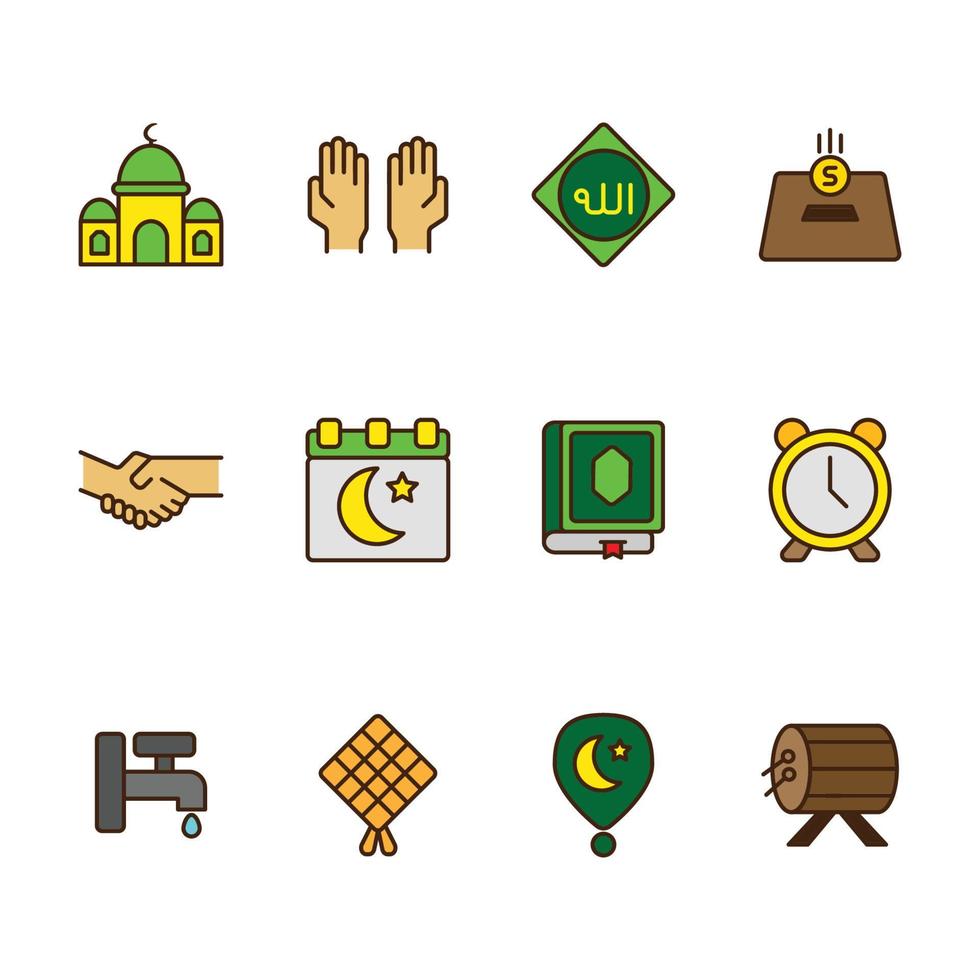 dit is een verzameling ramadan-iconen vector