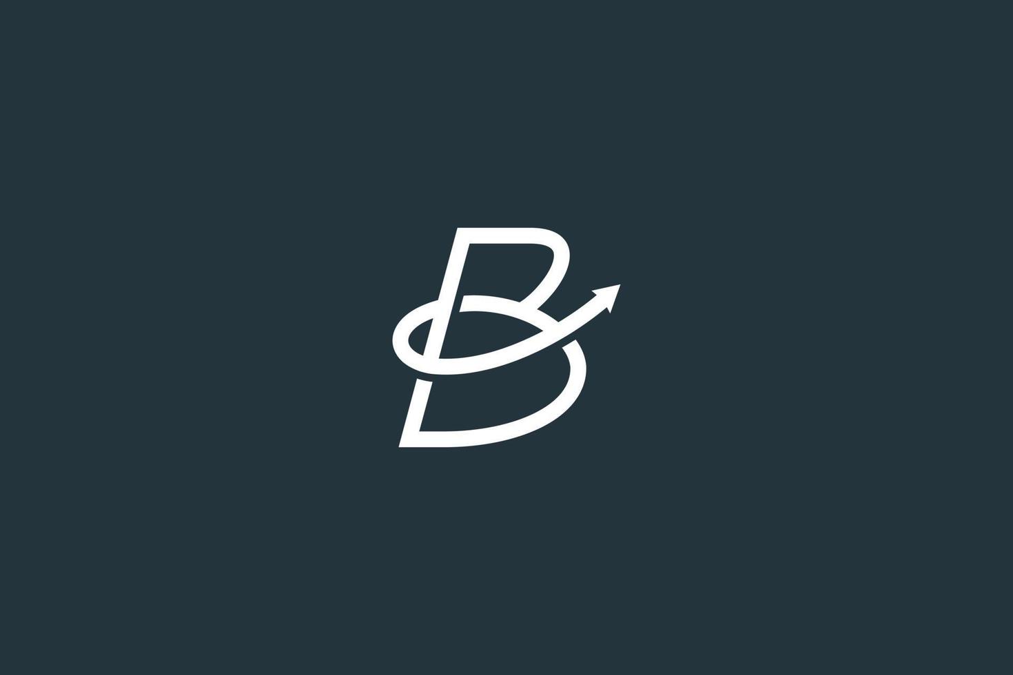 eenvoudige letter b pijl logo ontwerp vector