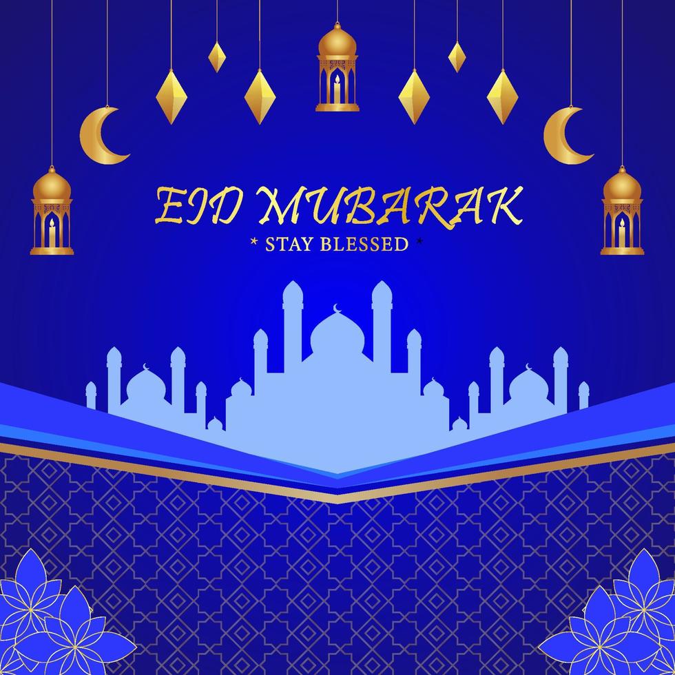 realistisch eid mubarak islamitisch groetontwerp vector