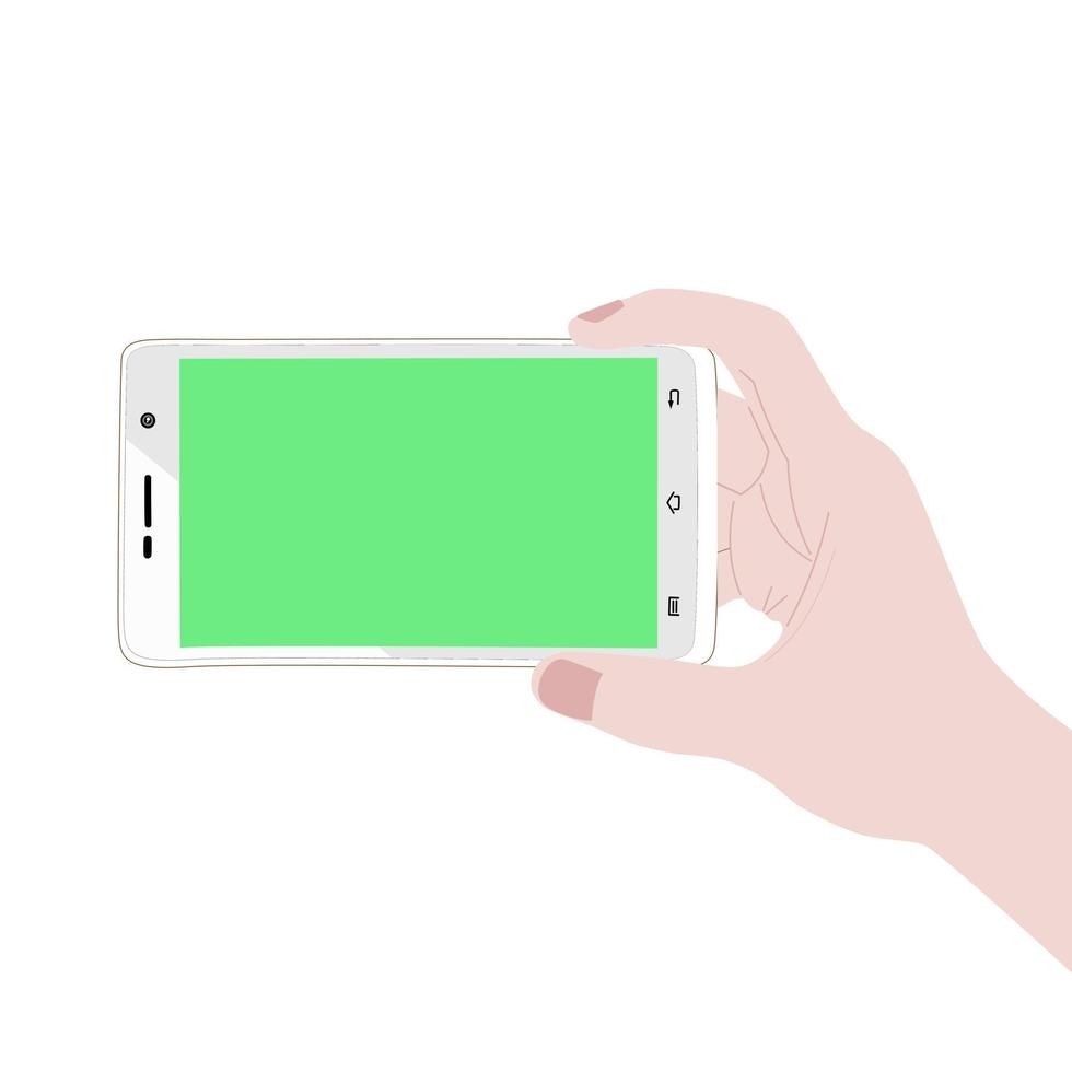 hand met telefoon. vector