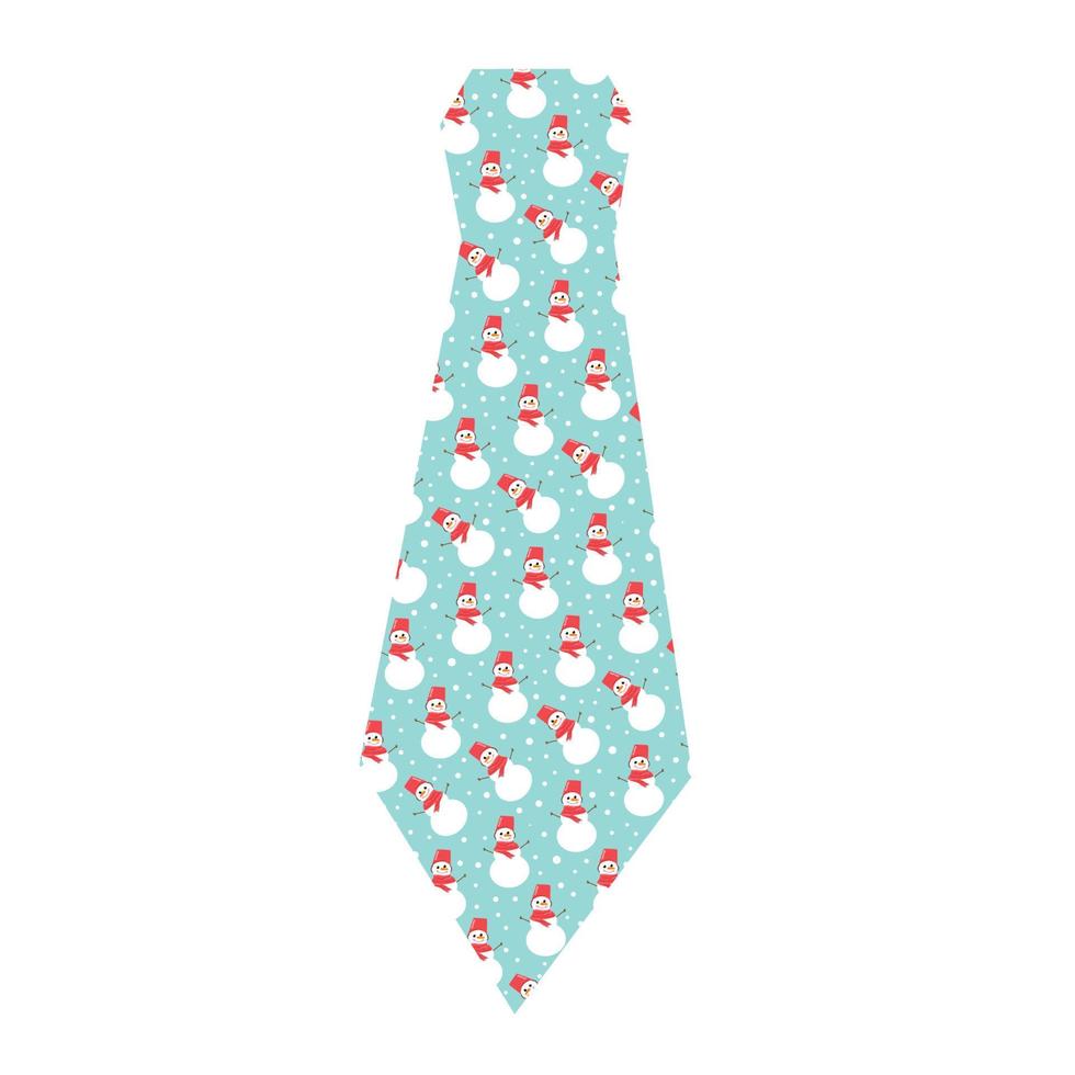 delicate blauwe stropdas met de sneeuwmannen van het nieuwe jaar. vector