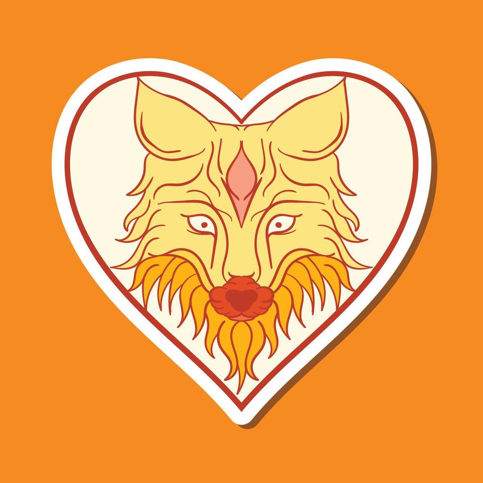 handgetekende liefdesvos doodle illustratie voor stickers enz vector