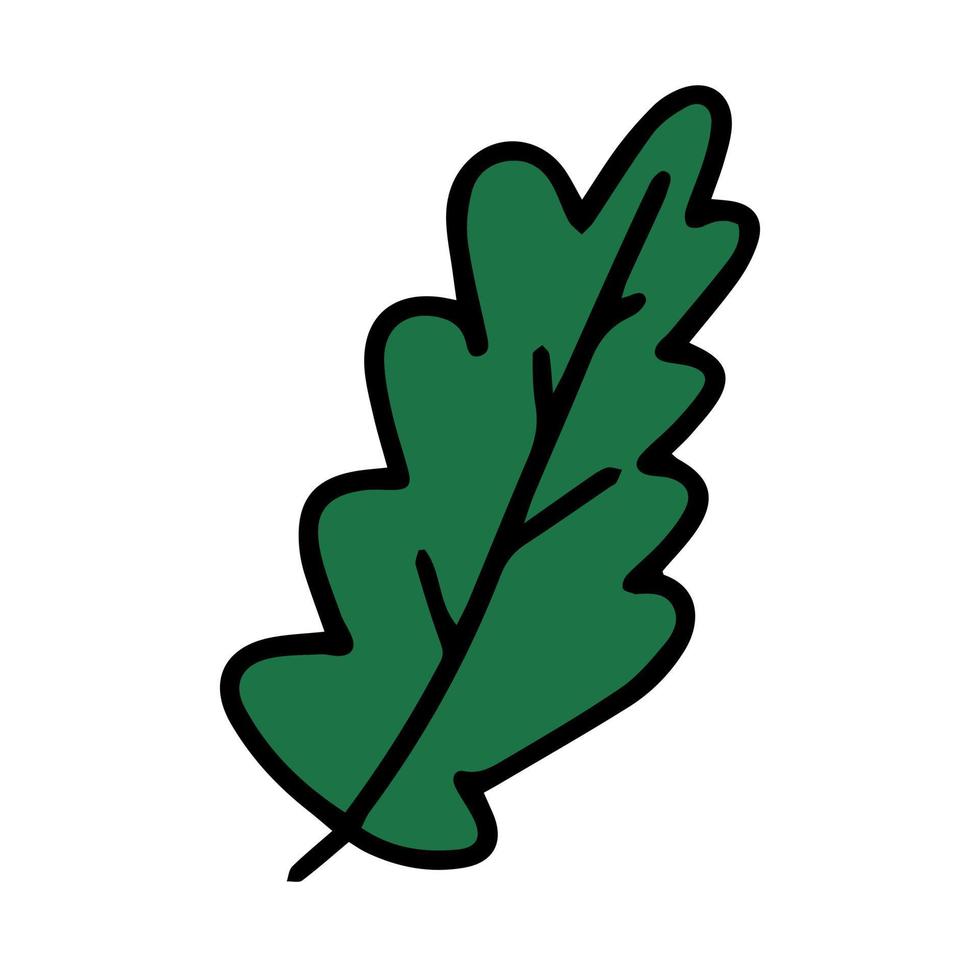 vers natuurlijk groen blad gekleurd met een beroerte. vectorillustratie in de hand getekende stijl. vector