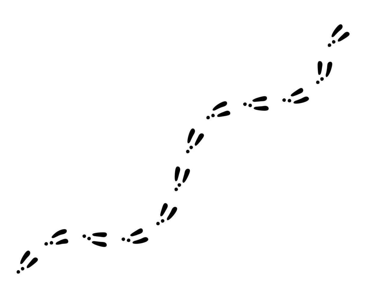 voetafdrukspoor van konijn of haas. konijnenvoetafdrukken op sneeuw. konijn poot stappen. haas stappen spoor. vectorillustratie geïsoleerd op een witte achtergrond in vlakke stijl vector