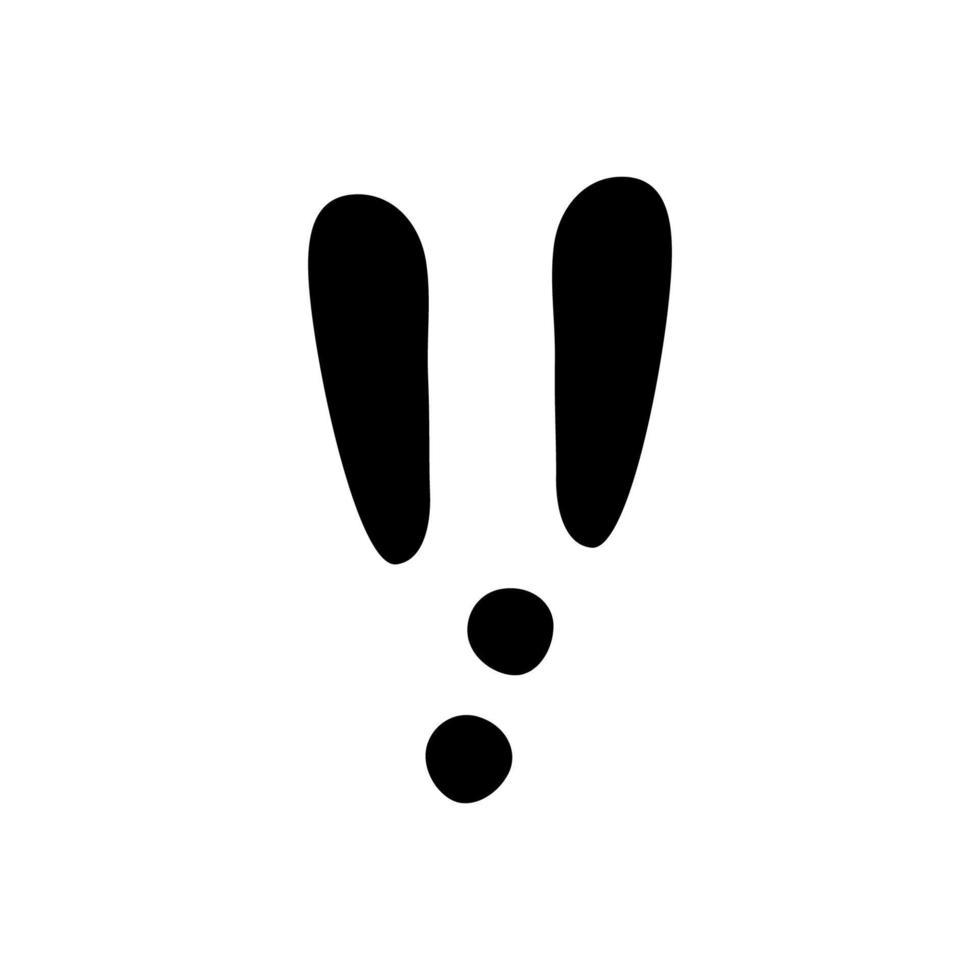 paashaas poot. voetafdruk van konijn of haas. konijnenvoetafdrukken op sneeuw. haas stappen spoor. vectorillustratie geïsoleerd op een witte achtergrond in vlakke stijl vector