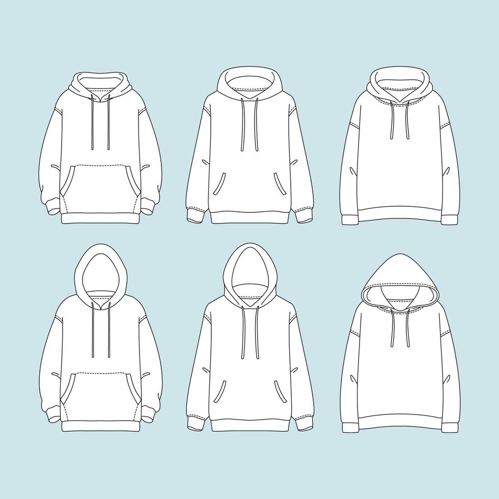 hoodie mockup-sjabloon vector