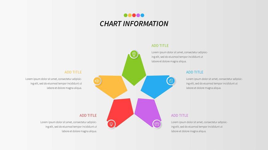 Vijf stappen stap lus ster infographic vector