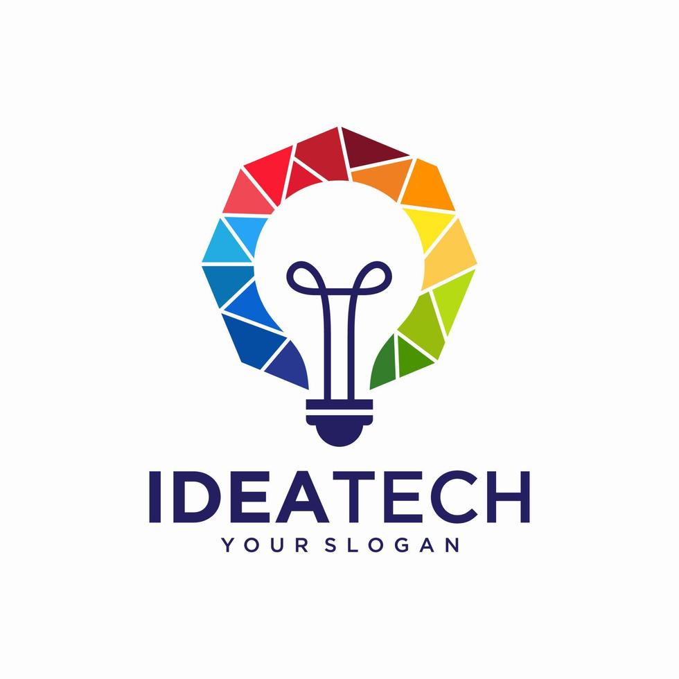 creatieve lamp technologie logo vector sjabloon