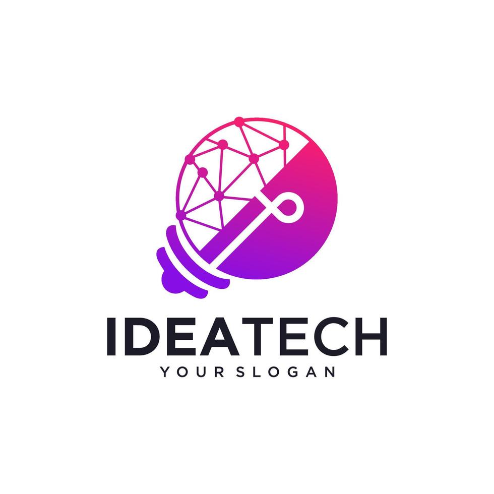 creatieve lamp technologie logo vector sjabloon