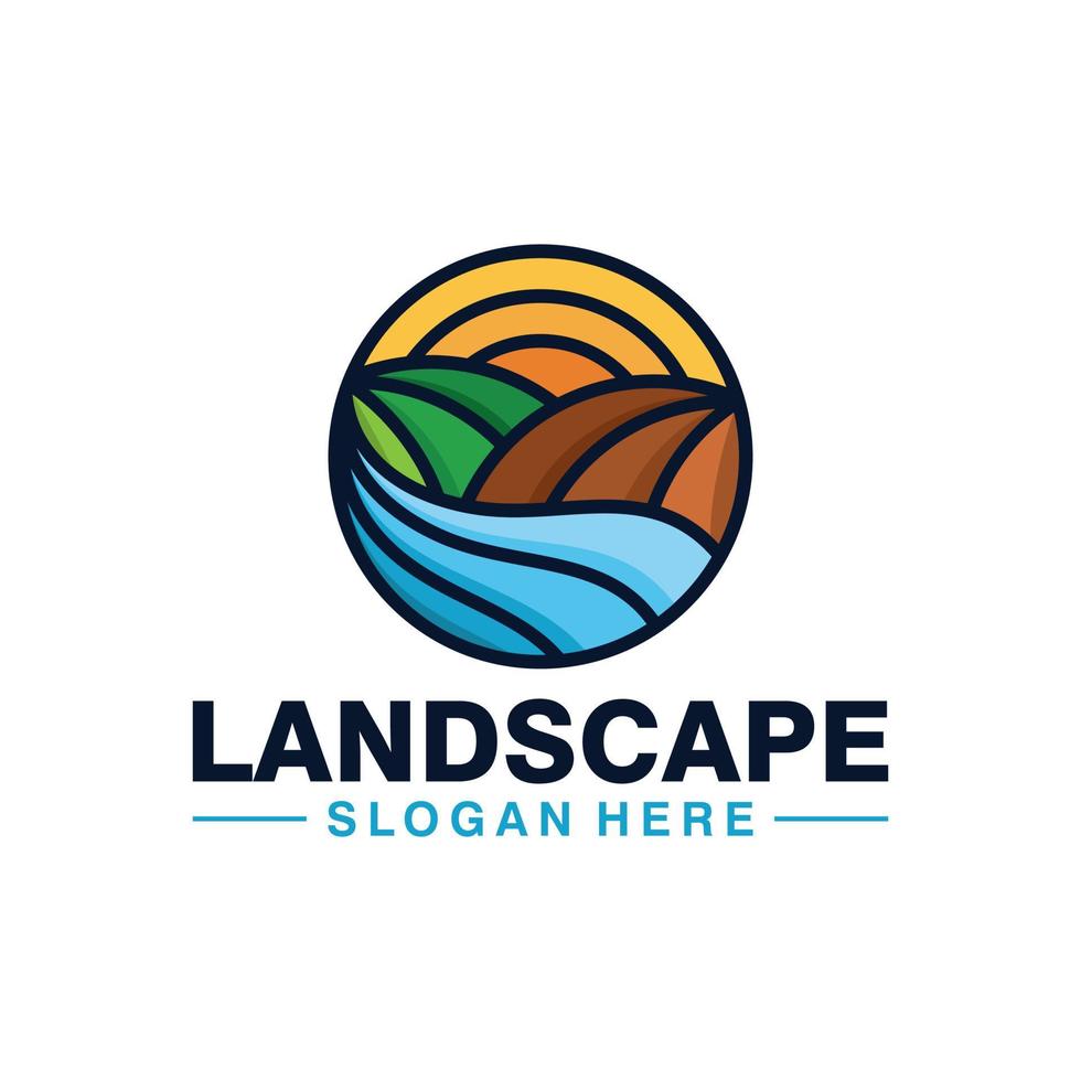 landschap logo ontwerp illustratie vector sjabloon