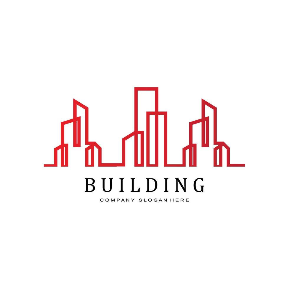 stedelijk gebouw constructie logo pictogram symbool, huis, appartement, uitzicht op de stad vector