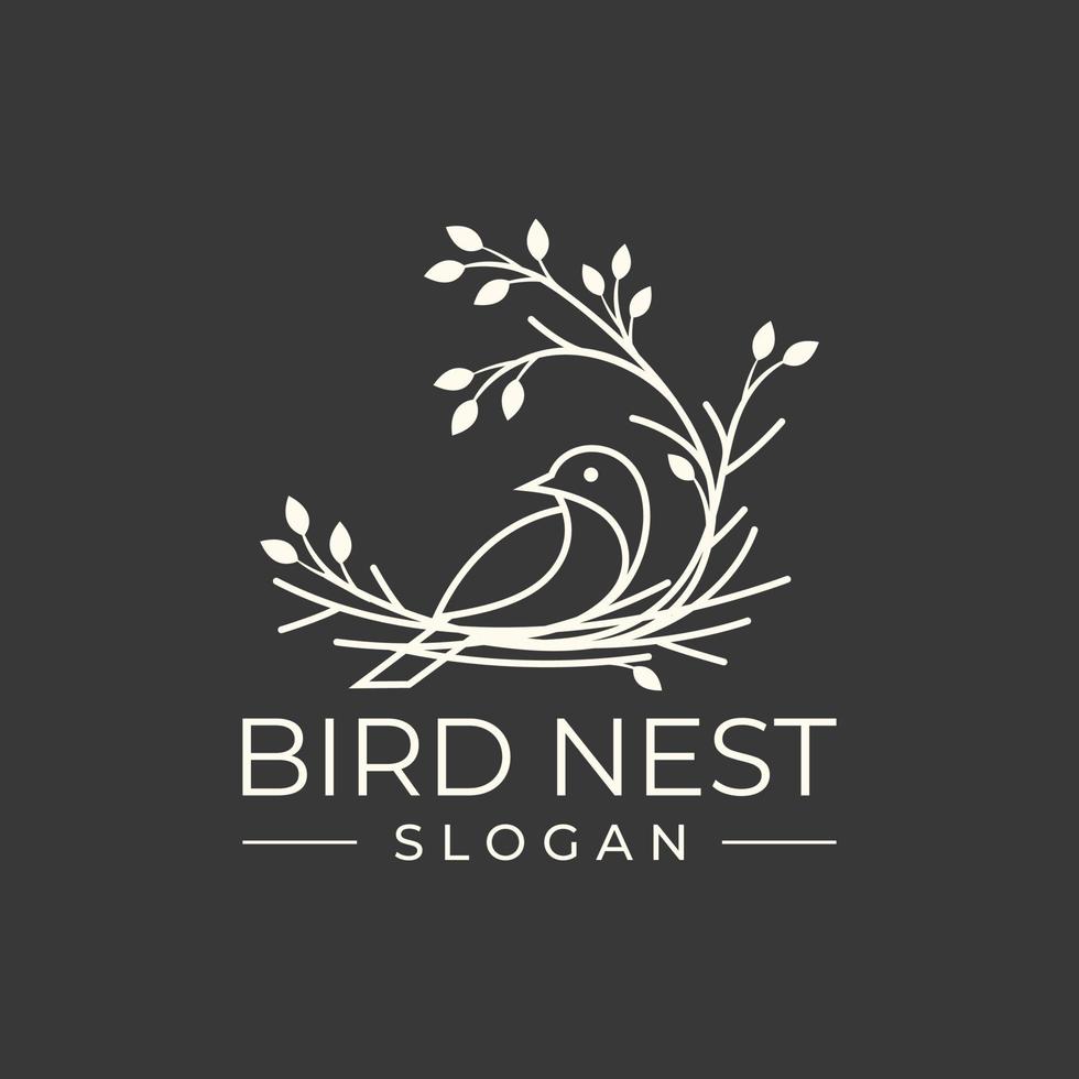 vogelnest logo ontwerp vectorillustratie vector