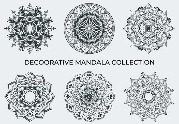 Ronde mandala set geïsoleerd op een witte achtergrond vector