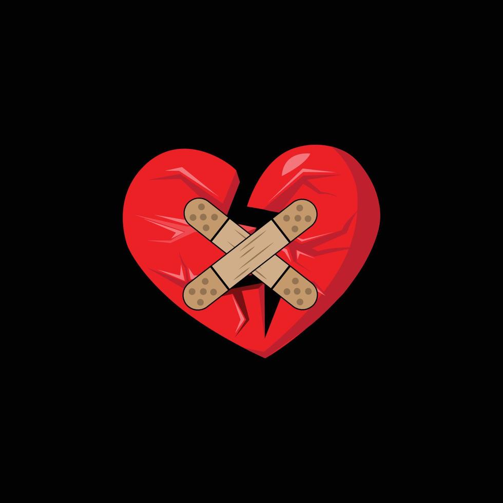 gebroken hart-logo, gekwetste ziel, verloren liefdesgevoel vector