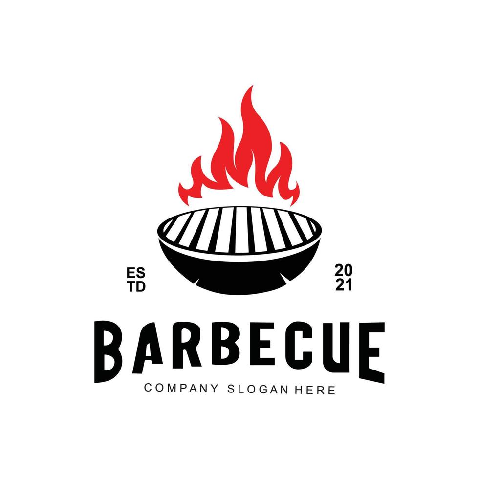 vintage retro rustiek barbecue-logo. voedsel of grill ontwerp, pictogram vectorillustratie vector