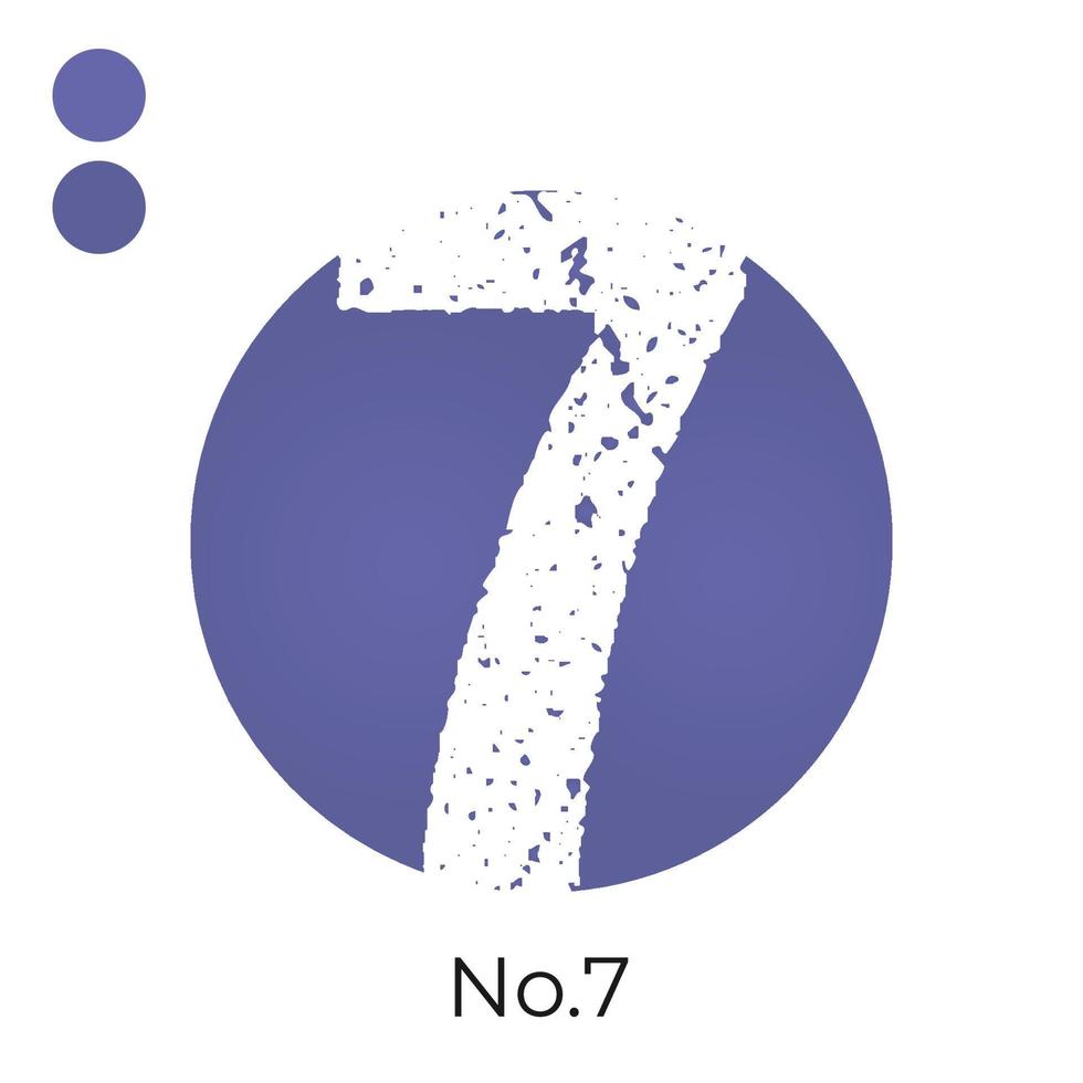 ruw nummer zeven in gradiënt zeer peri cirkel kleur vector ontwerpelement