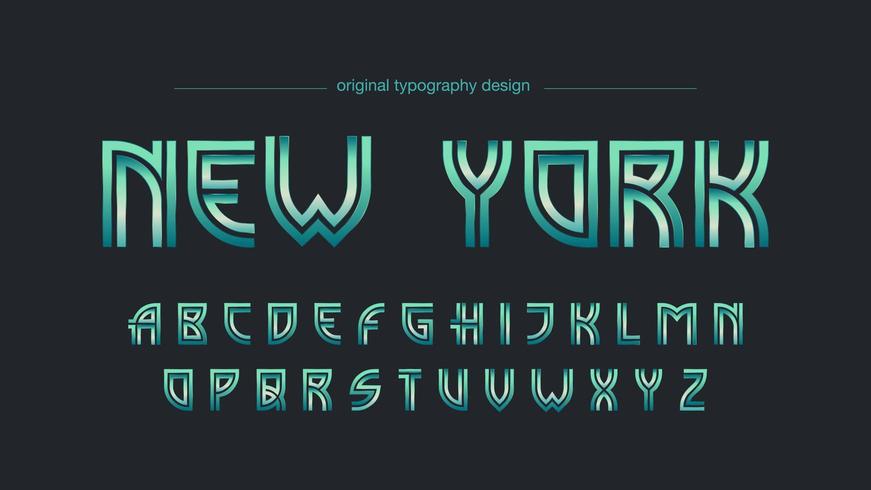 Groen chroom elegant artistiek lettertype vector