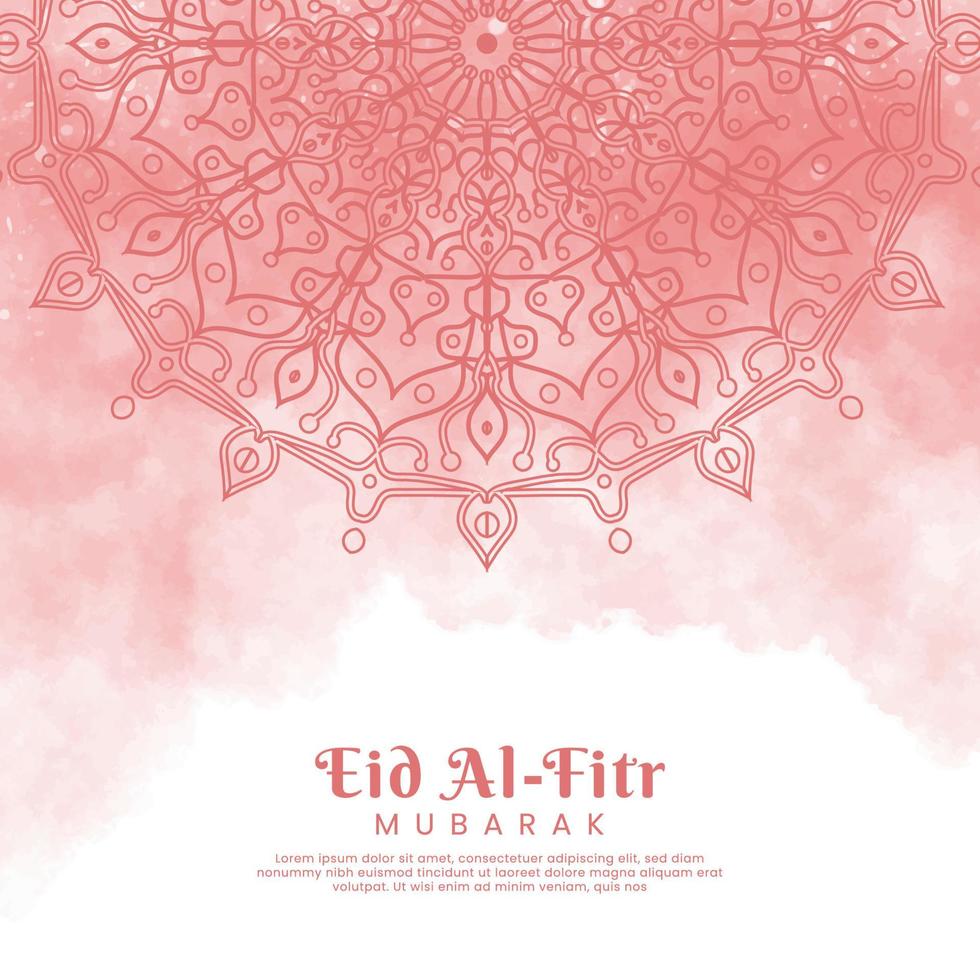 eid al-fitr met mandala en aquarel achtergrond. abstracte illustratie vector