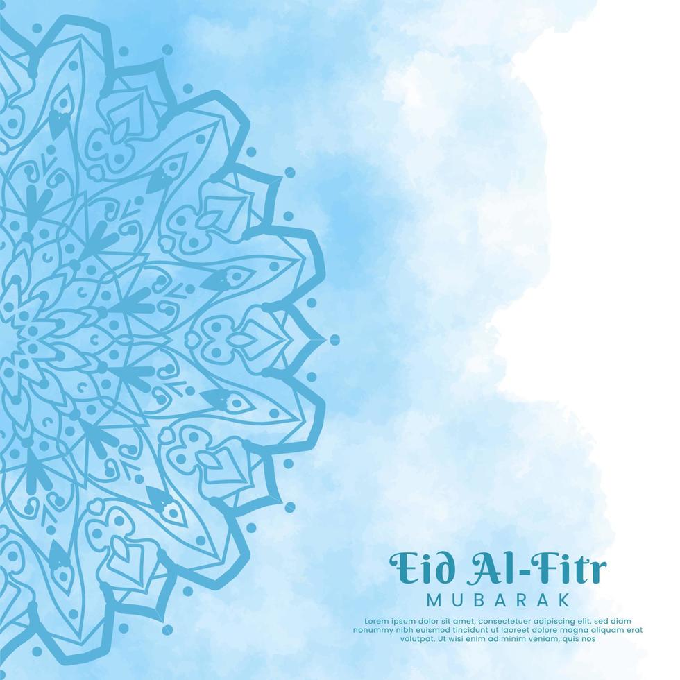 eid al-fitr met mandala en aquarel achtergrond. abstracte illustratie vector