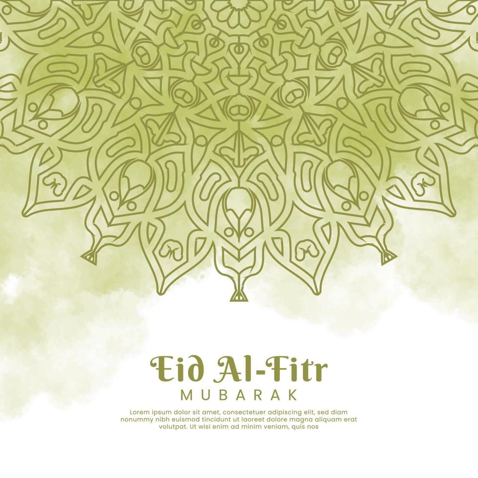 eid al-fitr met mandala en aquarel achtergrond. abstracte illustratie vector