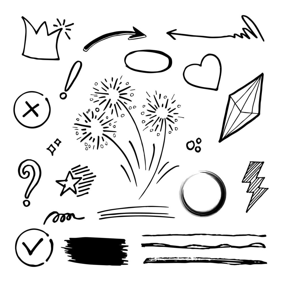 doodle element vector set, voor conceptontwerp.