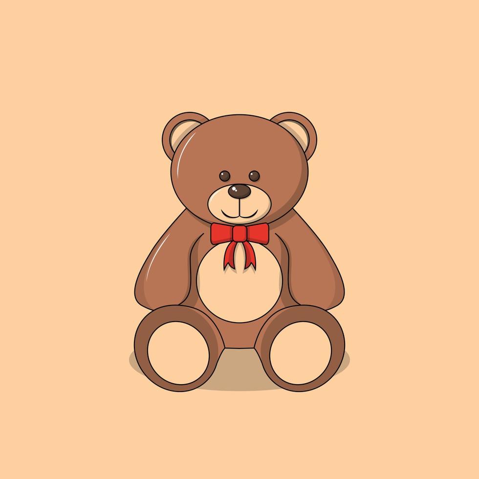 vector van teddybeer plat ontwerp