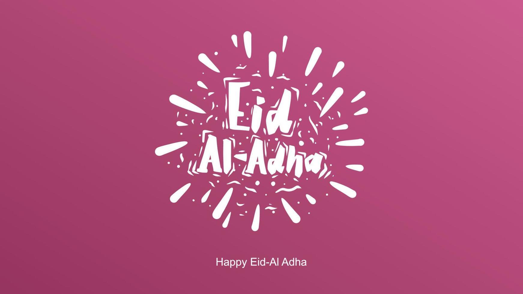 eid al-adha handgeschreven letters. mooi tekstontwerp voor voor grafische poster, wenskaart etc.begroeting vectorillustratie vector