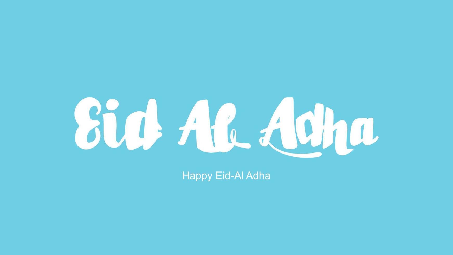 eid al-adha handgeschreven letters. mooi tekstontwerp voor voor grafische poster, wenskaart etc.begroeting vectorillustratie vector