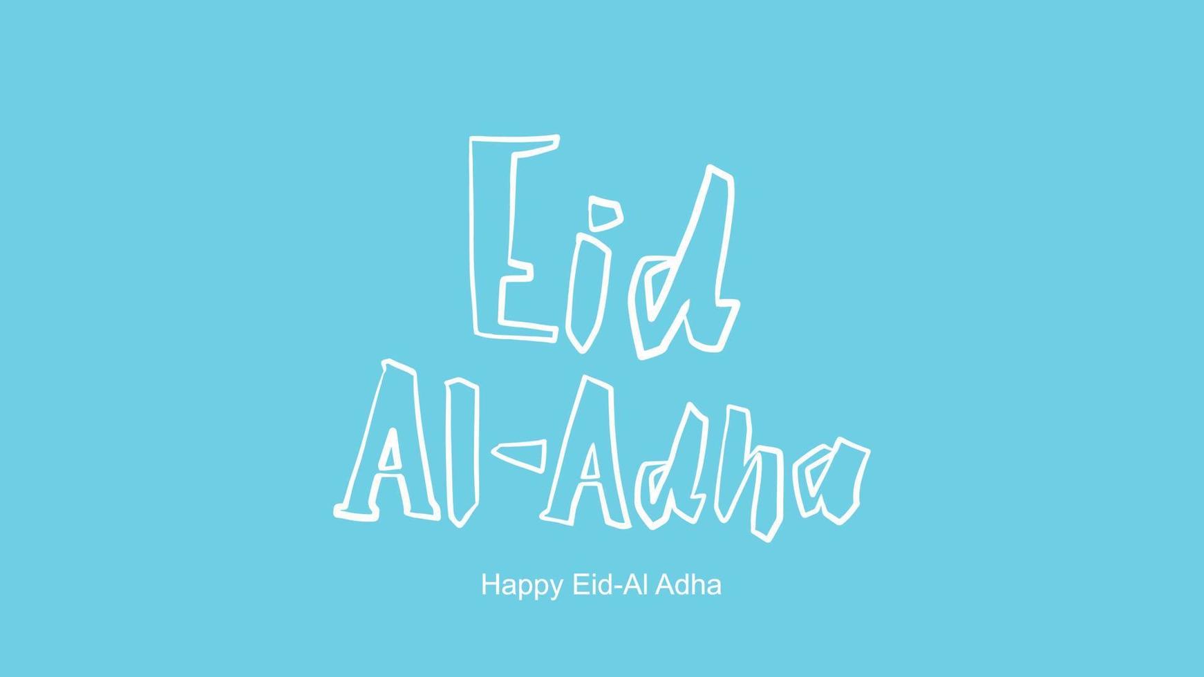 eid al-adha handgeschreven letters. mooi tekstontwerp voor voor grafische poster, wenskaart etc.begroeting vectorillustratie vector