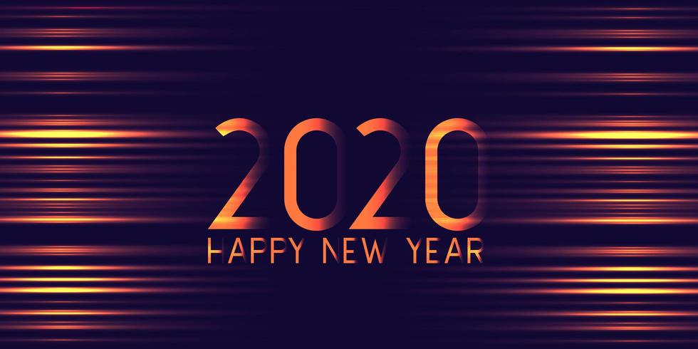 Futuristisch gloeiend Gelukkig Nieuwjaar bannerontwerp vector