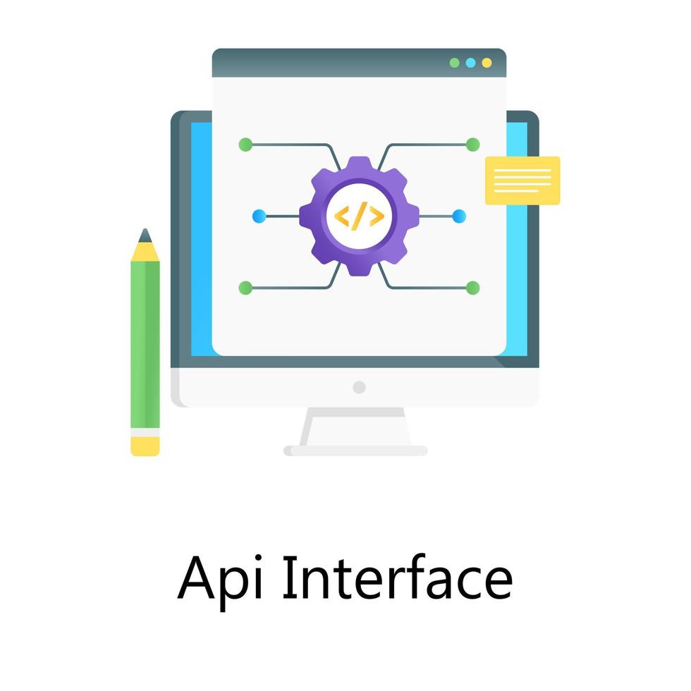 vector van applicatie-programmeerinterface, api-interface in gradiëntstijl