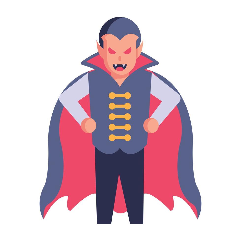 download dit platte pictogram van dracula-personage vector