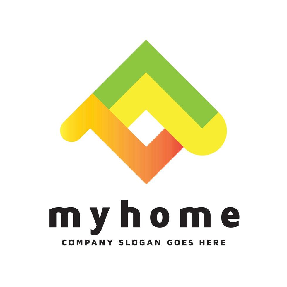 mijn huis - een lettertype-logo vector