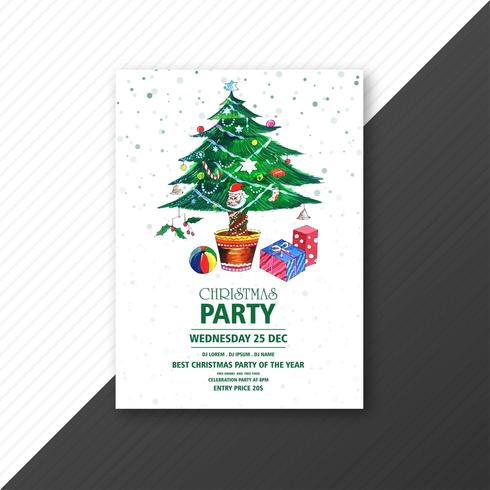 Kerstboom met kerstfeest festival brochureontwerp vector
